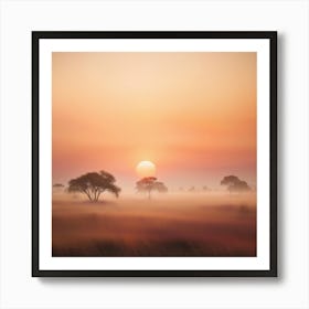 Sunrise In The Savannah Art Print