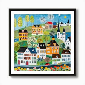 Kids Travel Illustration Zurich 4 Art Print