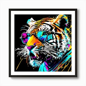Colourful No Background Tiger Is Wearing A Pair 2023 07 30t192454 1 Art Print