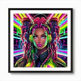 Neon Girl 32 Art Print