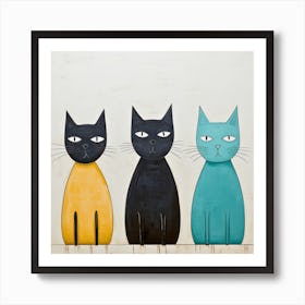 Three Cats Art Print