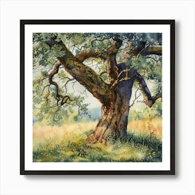 The Old Wise Tree We Used to Climb at the Farmhouse Watercolor ~ Americana Vintage Wholesome Art Decor | Dreamy Idyllic Poster