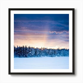 Abstract Landscape Showcasing The Battle Between Winters Chill And The New Years Promise Sun Rays (4) Art Print