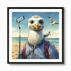 Seagull On The Beach 10 Art Print