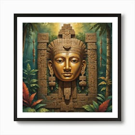 Aztec Head Art Print