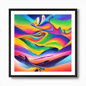 Abstract Vector Art Landscape With A Surreal Transformed Art Print