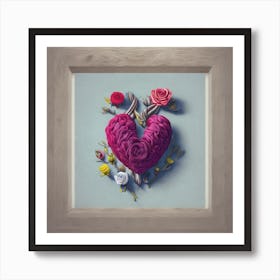 Human Heart Half Of Which Is Flowers Spring Art Print