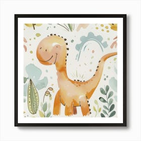 Cute Muted Pastel Dryosaurus Dinosaur 1 Art Print