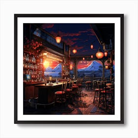 Bar At Sunset Art Print