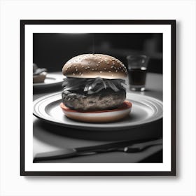 Burger On A Plate 26 Art Print
