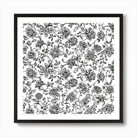 Fern Frost Bloom London Fabrics Floral Pattern 3 Art Print
