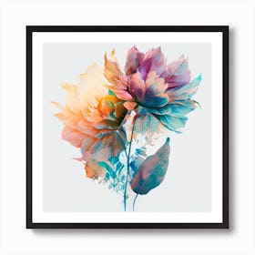 Watercolor Flower Abstract 1 Art Print
