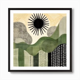 'Sunrise' Yayoi Kusama Inspired Abstract Art Art Print