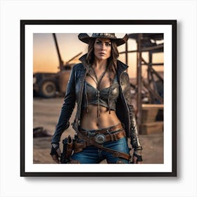 Apocalyptic Cowgirl Art Print