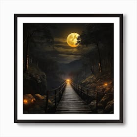 Full Moon In The Forest Art Print