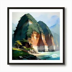 Cliffs By The Sea Art Print