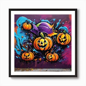 Halloween Pumpkins 3 Art Print