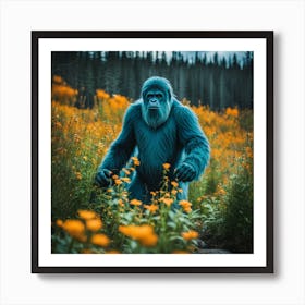 Big foot In The flowers Field Art Print