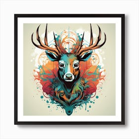 Deer Head 4 Art Print