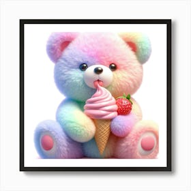 Rainbow Teddy Bear 12 Art Print