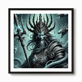 A Detailed Character Portrait Of King Zaurith, Rul Art Print