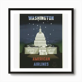 Washington American Airlines Art Print