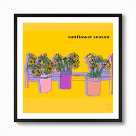 Sunflowers Yellow Illustration Art Print