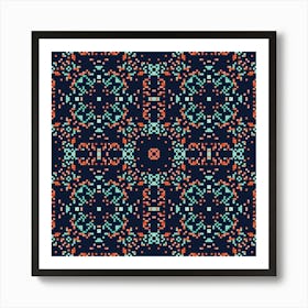 Set of geometric pattern with colored squares 4 Art Print