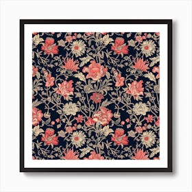 Fern Frost Bloom London Fabrics Floral Pattern 1 Art Print