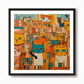 Cats In The City Art Print