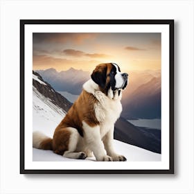 St Bernard Dog 31 Art Print