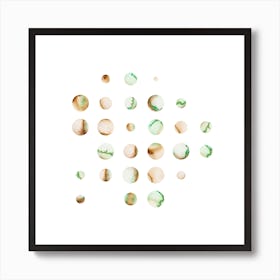 Codigo Green Beige Square Art Print