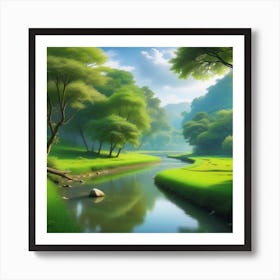 River In The Forest 20 Art Print