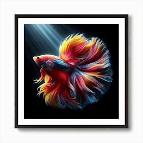 Red Siamese Fighting Fish Art Print