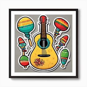 Mexican Guitar 11 Art Print