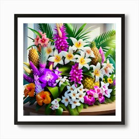 Tropical Flower Arrangement Art Print