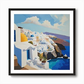 David Hockney Style. Santori Series 2 Art Print