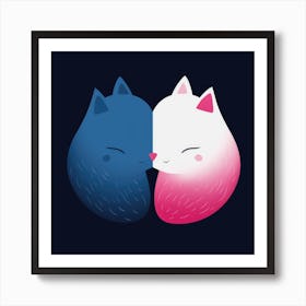 Two Cats Kissing Art Print