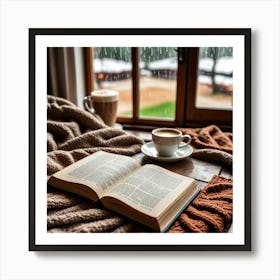 Book And Coffee On A Window Sill 1 Art Print