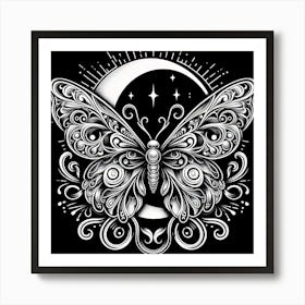 Tattoo Style Butterfly Art I Art Print