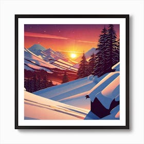 Sunset In The Mountains 116 Art Print