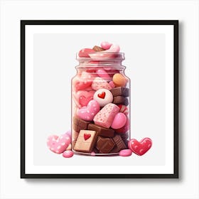 Valentine'S Day Candy Jar 3 Art Print