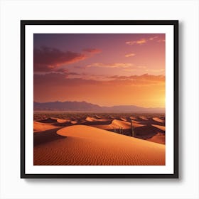 Sunset In The Desert 2 Art Print