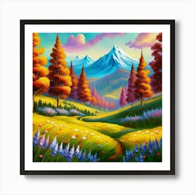 Magnificent forest meadows oil painting abstract painting art 4 Art Print