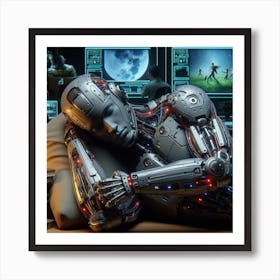 Robot Laying In Bed 1 Art Print