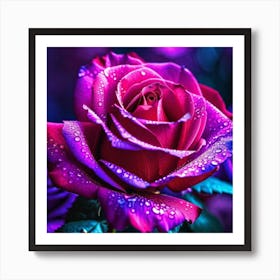 Purple Rose Wallpaper Art Print