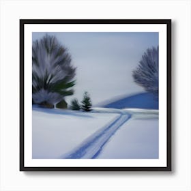 Snowy Tracks Art Print