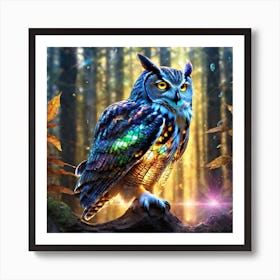 Owl In The Forest 33 Art Print