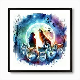 The visceral, instinctual, and deeply spiritual experience of having a connection to wolves Art Print