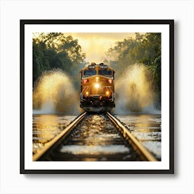 Train On The Tracks Art Print